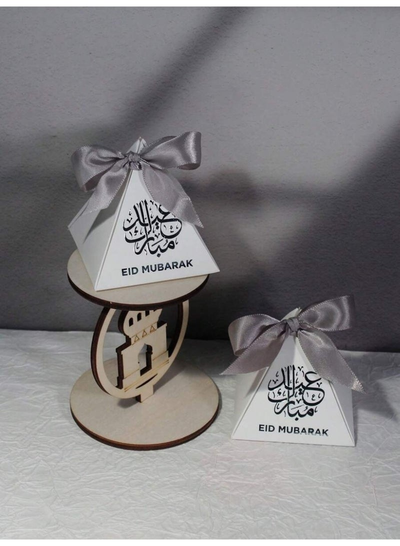 توزيعات العيد 10 علب هدايا بتصميم أنيق مع فيونكة  – مناسبة لتوزيعات العيد و احتفالات العيد - Image 2